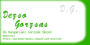 dezso gorzsas business card
